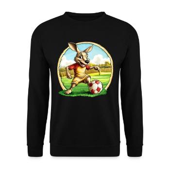 Fussball Kängurus - Unisex Pullover - Schwarz - Vorne - Alina (178cm) & Michal (187cm)
