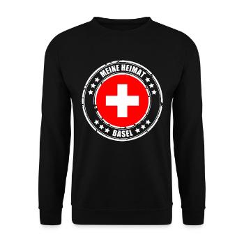 MY HOMETOWN BASEL - Unisex Sweatshirt - black - Front - Alina (178cm) & Michal (187cm)