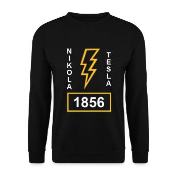 Nikola Tesla Electricity - Unisex Sweatshirt - black - Front - Alina (178cm) & Michal (187cm)
