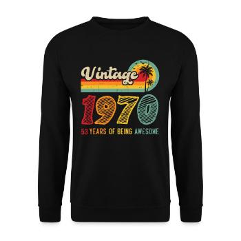 Vintage 1970, birthday gift 53 years - Unisex Sweatshirt - black - Front - Alina (178cm) & Michal (187cm)