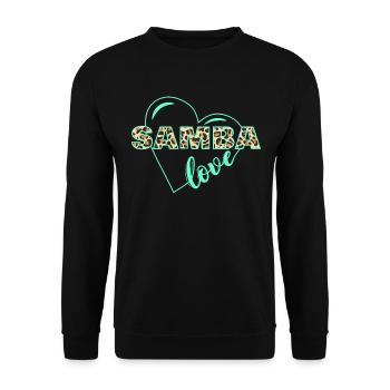Samba Imprimé Animal Amour - Sweat-shirt Unisexe - noir - Devant - Alina (178cm) & Michal (187cm)