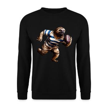 Sloths Rugby Player - Unisex Sweatshirt - black - Front - Alina (178cm) & Michal (187cm)