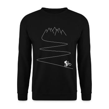 MTB mountain bike cycling - Unisex Sweatshirt - black - Front - Alina (178cm) & Michal (187cm)