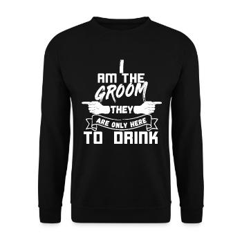 Mens je suis le set marié triple 1/3 Funny Bac - Sweat-shirt Unisexe - noir - Devant - Alina (178cm) & Michal (187cm)
