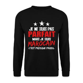 Marocain cadeau drôle Maroc homme fête des pères - Sweat-shirt Unisexe - noir - Devant - Alina (178cm) & Michal (187cm)