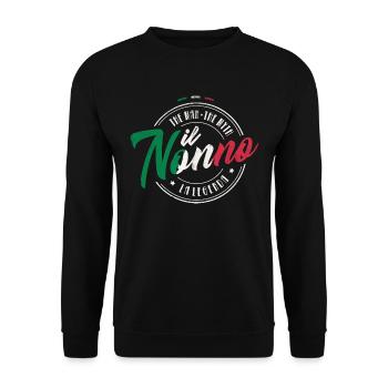 IL NONNO MAN MYTHE LÉGENDE GRAND-PÈRE ITALIE CADEAU - Sweat-shirt Unisexe - noir - Devant - Alina (178cm) & Michal (187cm)