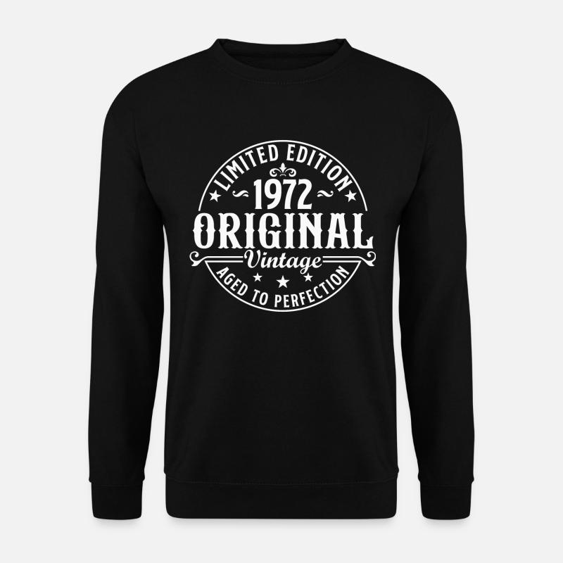 Vintage 1972 Jahrgang geboren Geburtstag Retro - Unisex Pullover - Schwarz
