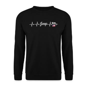 Heart Beat American Jeeps - Unisex Sweatshirt - black - Front - Alina (178cm) & Michal (187cm)