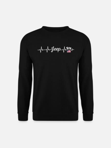 Heart Beat American Jeeps - Unisex Pullover - Schwarz