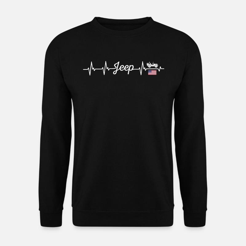 Heart Beat American Jeeps - Unisex Pullover - Schwarz