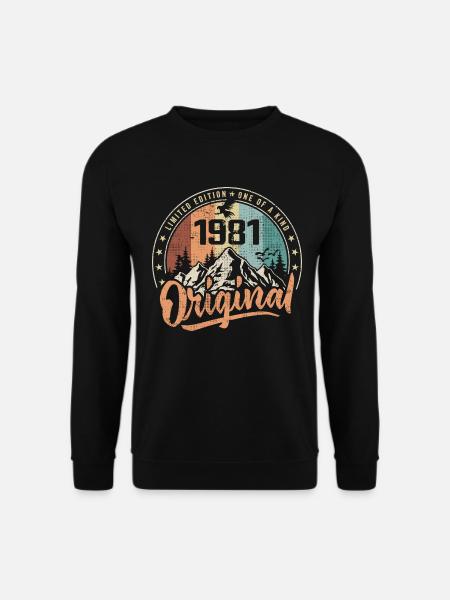 Original 1981 Retro Geburtstagsgeschenk Geboren 1981 - Unisex Pullover - Schwarz