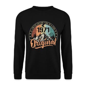 Original 1971 Rétro Cadeau Anniversaire Né En 1971 - Sweat-shirt Unisexe - noir - Devant - Alina (178cm) & Michal (187cm)