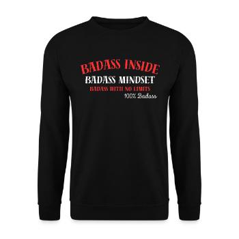 100% Badass,Badass Inside - Unisex Sweatshirt - black - Front - Alina (178cm) & Michal (187cm)