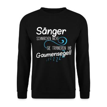 Sänger schnarchen nicht - Unisex Pullover - Schwarz - Vorne - Alina (178cm) & Michal (187cm)