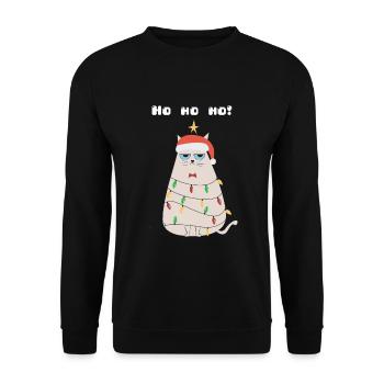 Christmas grumpy cat - Unisex Sweatshirt - black - Front - Alina (178cm) & Michal (187cm)