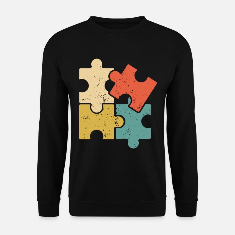 Puzzle Vintage Puzzles Rätsel - Unisex Pullover - Schwarz