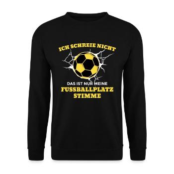 Fußballtrainer Fußball Fußballplatz schreien laut - Unisex Pullover - Schwarz - Vorne - Alina (178cm) & Michal (187cm)