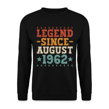 Légende Août 1962 Vintage Vintage Anniversaire - Sweat-shirt Unisexe - noir - Devant - Alina (178cm) & Michal (187cm)
