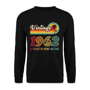Vintage 1962, birthday gift 61 years - Unisex Sweatshirt - black - Front - Alina (178cm) & Michal (187cm)