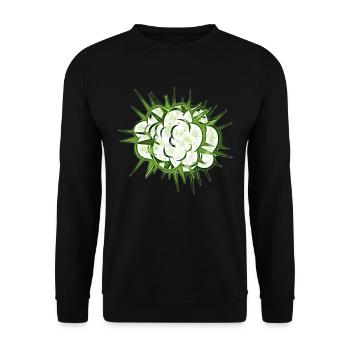 Wolken-Blitz - Unisex Pullover - Schwarz - Vorne - Alina (178cm) & Michal (187cm)
