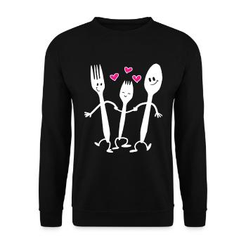 Spork Love Shirt Funny Family Reunion - Unisex Sweatshirt - black - Front - Alina (178cm) & Michal (187cm)