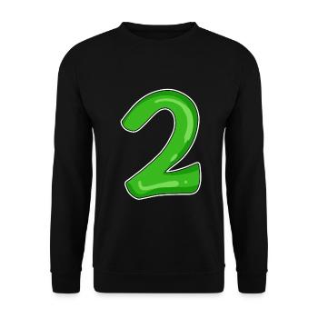 Numéro 2 vert - Sweat-shirt Unisexe - noir - Devant - Alina (178cm) & Michal (187cm)