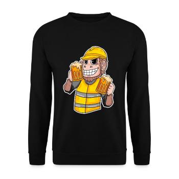 Cadeau drôle de bière de singe de chantier de construction - Sweat-shirt Unisexe - noir - Devant - Alina (178cm) & Michal (187cm)