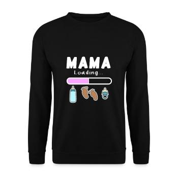 expectant mother - mom is loading - Unisex Sweatshirt - black - Front - Alina (178cm) & Michal (187cm)