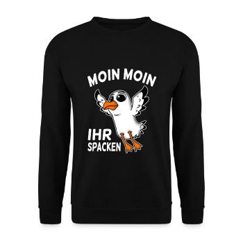Moin moin - Unisex Pullover - Schwarz - Vorne - Alina (178cm) & Michal (187cm)
