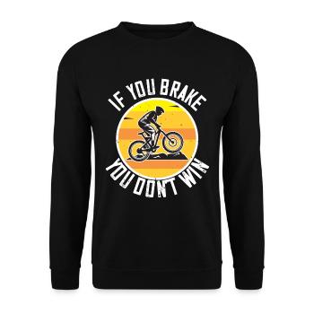 Mountainbike Spruch Geschenk - Unisex Pullover - Schwarz - Vorne - Alina (178cm) & Michal (187cm)