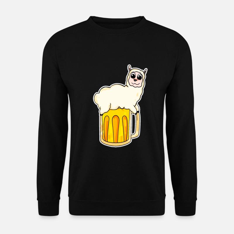 Alpaka und Bier - Unisex Pullover - Schwarz