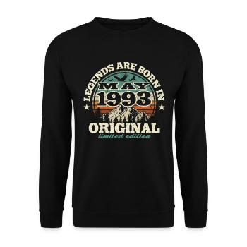 95 years old - legend born in 1993 - Unisex Sweatshirt - black - Front - Alina (178cm) & Michal (187cm)