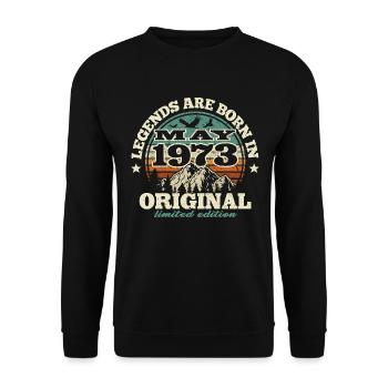 50 years old - legend born in 1973 - Unisex Sweatshirt - black - Front - Alina (178cm) & Michal (187cm)