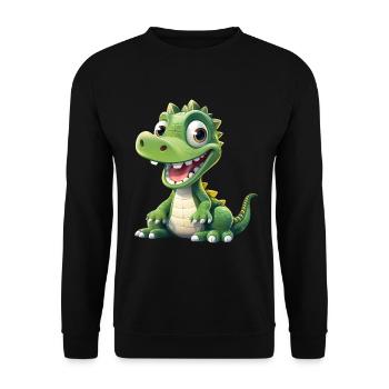 Bébé crocodile alligator - Sweat-shirt Unisexe - noir - Devant - Alina (178cm) & Michal (187cm)