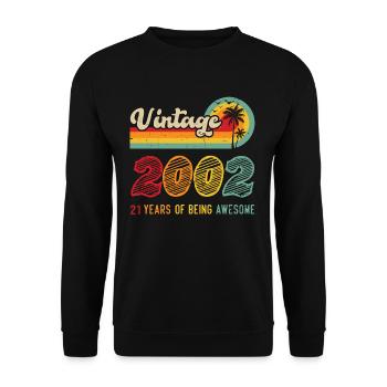 Vintage 2002, birthday gift 21 years - Unisex Sweatshirt - black - Front - Alina (178cm) & Michal (187cm)