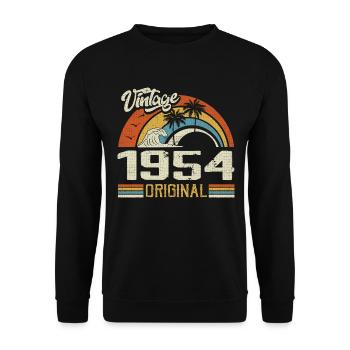 Vintage 1954 Vintage Retro Anniversary Gift - Unisex Sweatshirt - black - Front - Alina (178cm) & Michal (187cm)