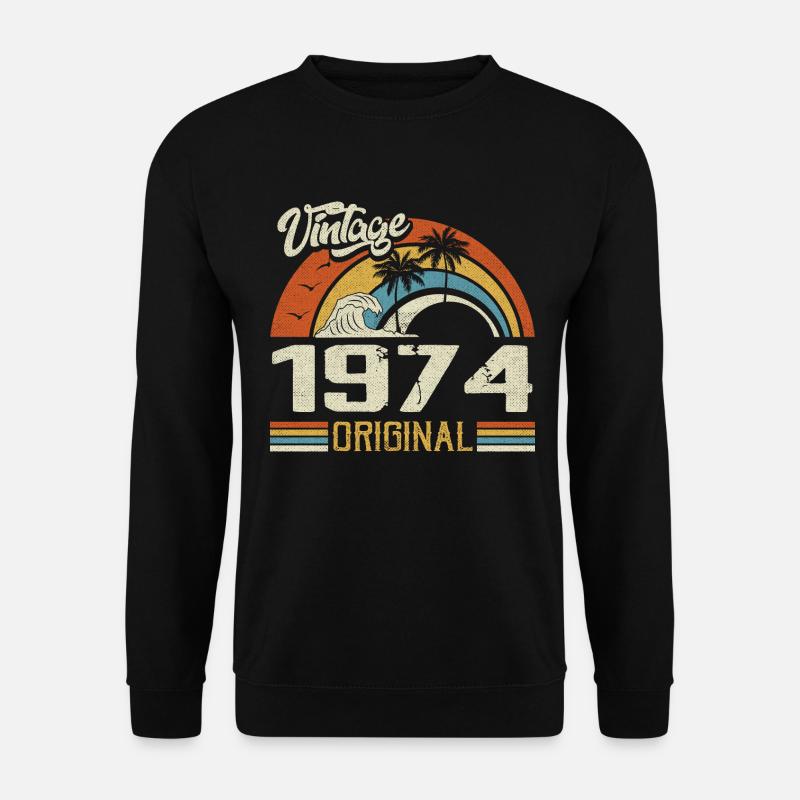 Vintage 1974 Vintage Retro Geburtstagsgeschenk - Unisex Pullover - Schwarz