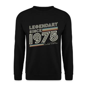Légendaire depuis 1975 Cadeau d’anniversaire vintage - Sweat-shirt Unisexe - noir - Devant - Alina (178cm) & Michal (187cm)