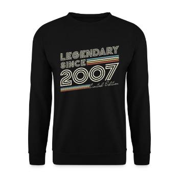Légendaire depuis 2007 millésime anniversaire - Sweat-shirt Unisexe - noir - Devant - Alina (178cm) & Michal (187cm)