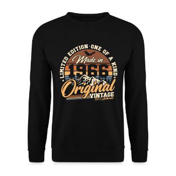 1966 Vintage Vintage Rétro Cadeau d’anniversaire - Sweat-shirt Unisexe - noir - Devant - Alina (178cm) & Michal (187cm)