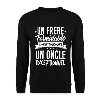 T-shirt pour Frère - Un Oncle Exceptionnel - Sweat-shirt Unisexe - noir - Devant - Alina (178cm) & Michal (187cm)