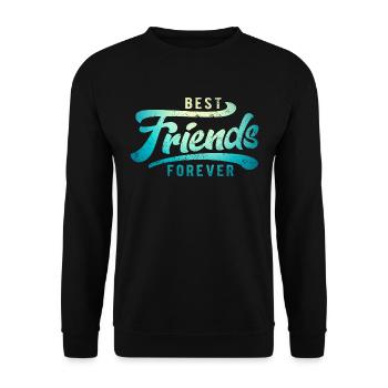 BFF gift best friends cool girlfriends - Unisex Sweatshirt - black - Front - Alina (178cm) & Michal (187cm)
