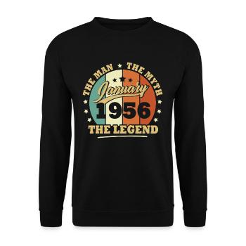 January 1956, 67 years old Birthday Man woman - Unisex Sweatshirt - black - Front - Alina (178cm) & Michal (187cm)