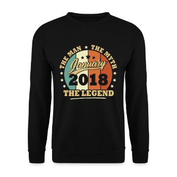 Janvier 2018, 5 Ans Anniversaire garçons et filles - Sweat-shirt Unisexe - noir - Devant - Alina (178cm) & Michal (187cm)