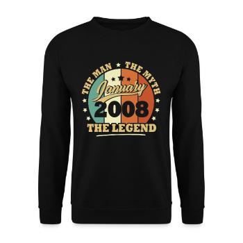 Janvier 2008, 15 Ans Anniversaire garçons et fille - Sweat-shirt Unisexe - noir - Devant - Alina (178cm) & Michal (187cm)