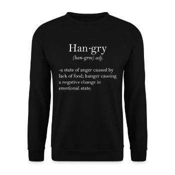 Hangry Gift - Unisex Pullover - Schwarz - Vorne - Alina (178cm) & Michal (187cm)