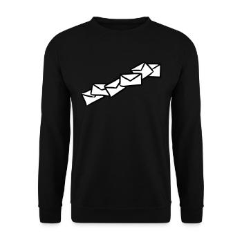 Briefe Nachrichten Sendung message letters - Unisex Pullover - Schwarz - Vorne - Alina (178cm) & Michal (187cm)