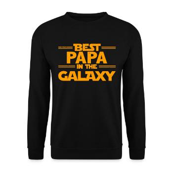 Best Papa in the Galaxy - Unisex Pullover - Schwarz - Vorne - Alina (178cm) & Michal (187cm)