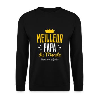 Cadeau Meilleur Papa Noel Anniversaire - Sweat-shirt Unisexe - noir - Devant - Alina (178cm) & Michal (187cm)