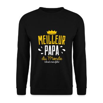 Cadeau Meilleur Papa Noel Anniversaire - Sweat-shirt Unisexe - noir - Devant - Alina (178cm) & Michal (187cm)